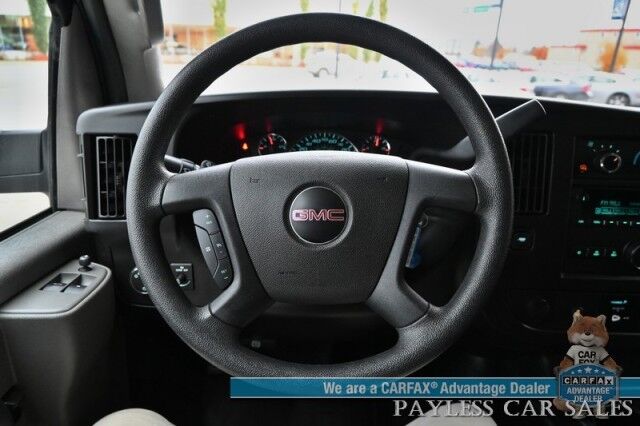 2022 GMC Savana Cargo Van 2500 / Chrome Appearance & Cold Climate Pkg / 4.3L V6 / Driver Convenience Pkg / Bulkhead / Power Locks, Windows & Mirrors / Aux Input / Air Conditioning / Cruise Control / Running Boards / 1-Owner Anchorage AK