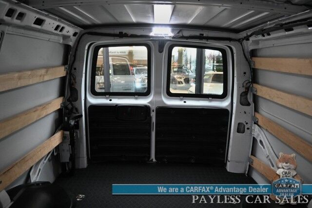 2022 GMC Savana Cargo Van 2500 / Chrome Appearance & Cold Climate Pkg / 4.3L V6 / Driver Convenience Pkg / Bulkhead / Power Locks, Windows & Mirrors / Aux Input / Air Conditioning / Cruise Control / Running Boards / 1-Owner Anchorage AK