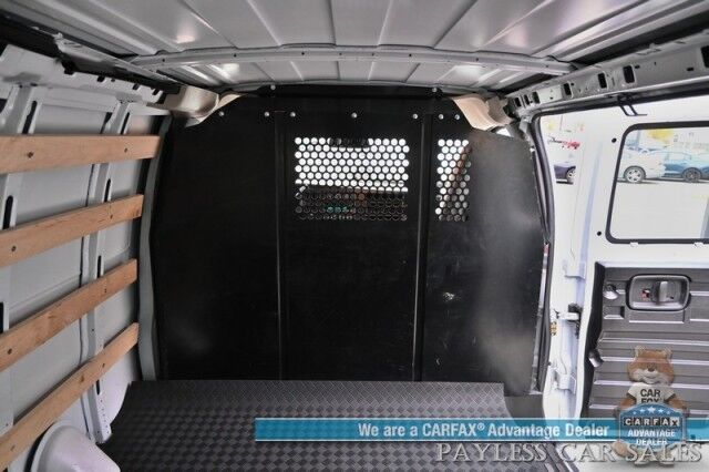 2022 GMC Savana Cargo Van 2500 / Chrome Appearance & Cold Climate Pkg / 4.3L V6 / Driver Convenience Pkg / Bulkhead / Power Locks, Windows & Mirrors / Aux Input / Air Conditioning / Cruise Control / Running Boards / 1-Owner Anchorage AK