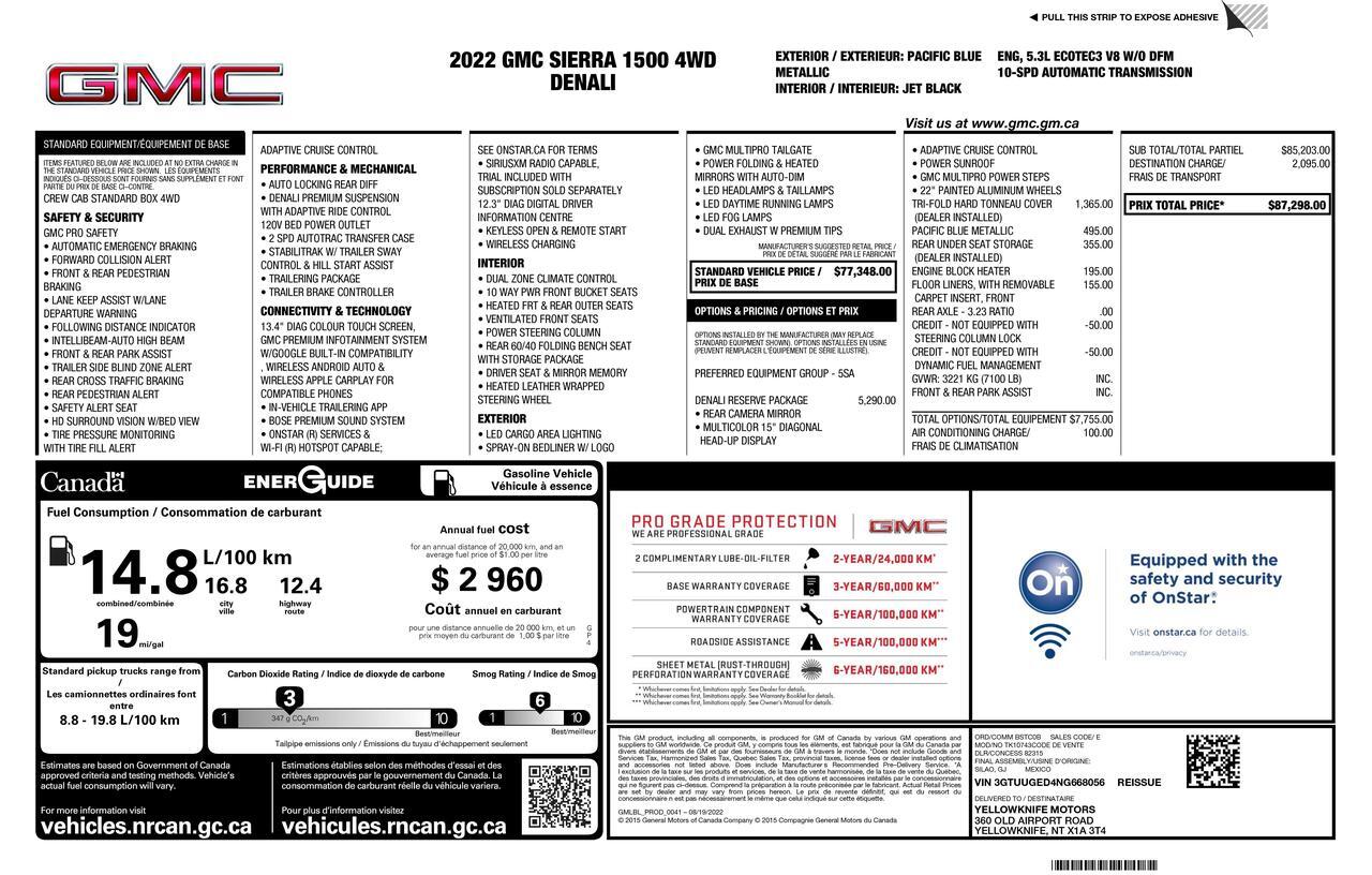 2022 GMC Sierra 1500 4x4 Crew Cab Denali Leather Roof Nav BCam Red Deer AB
