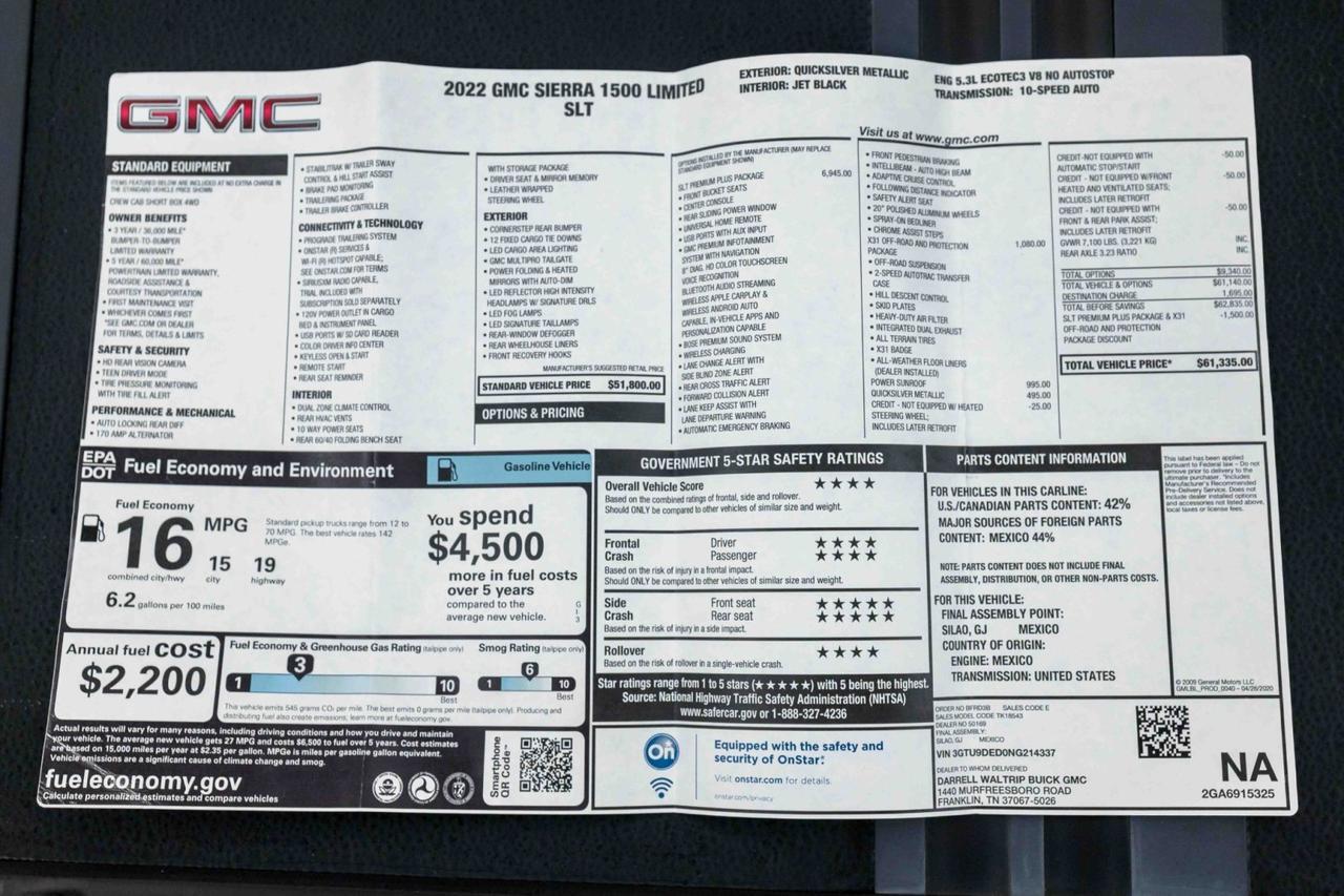 2022 GMC Sierra 1500 Limited SLT