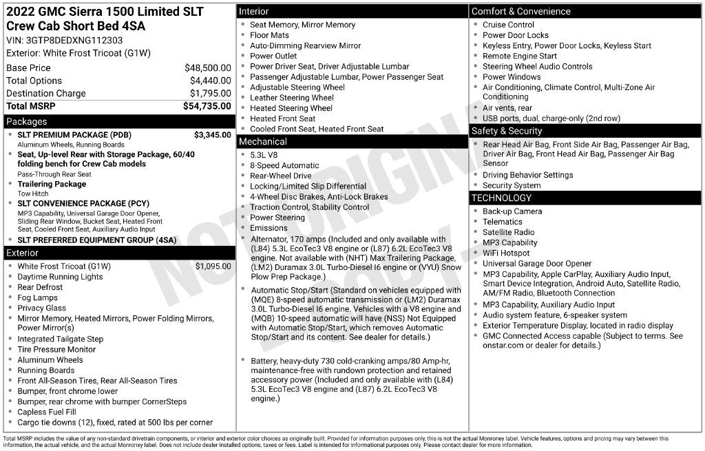 2022 GMC Sierra 1500 Limited SLT