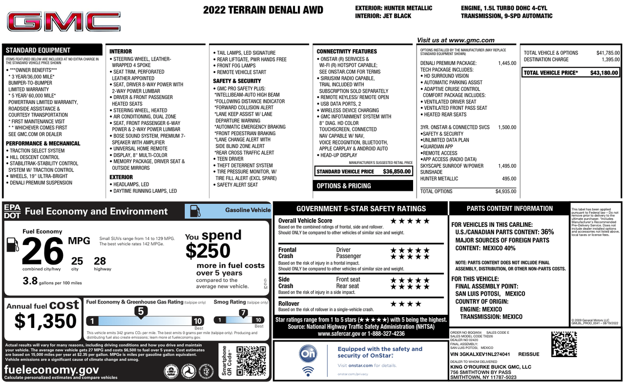 2022 GMC Terrain Denali Knoxville TN