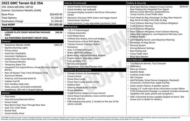 2022 GMC Terrain SLE Raleigh NC