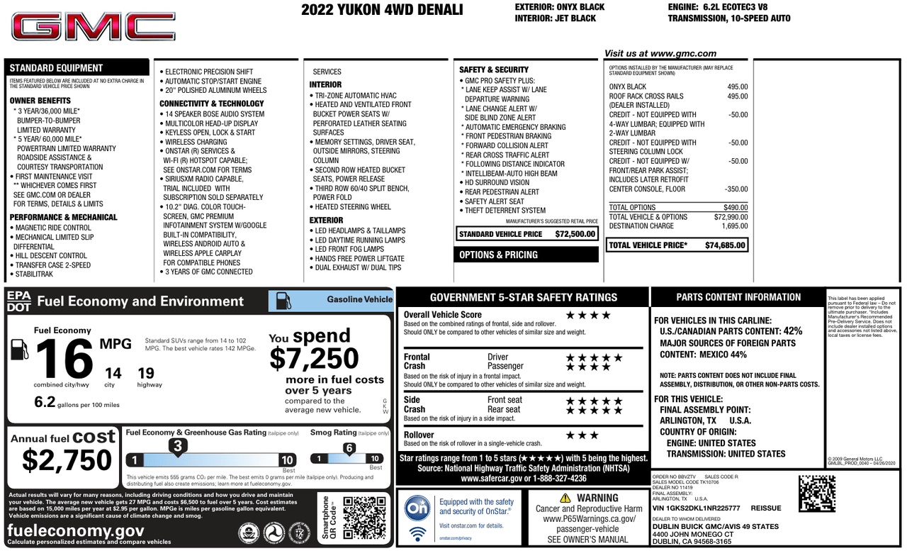 2022 GMC Yukon Denali Knoxville TN