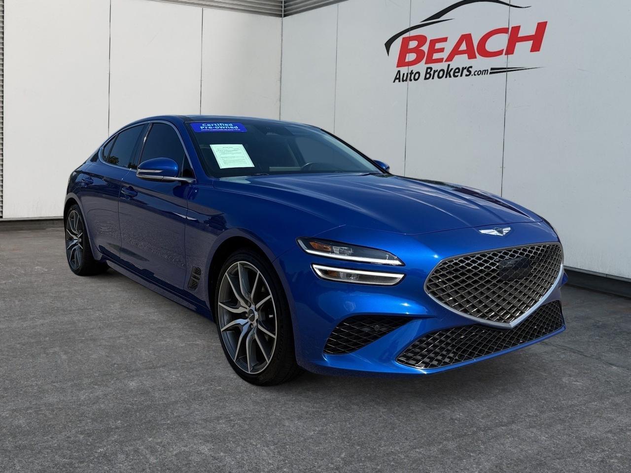 2022 Genesis G70 2.0T, HEATED SEATS, SUNROOF, POWER FOLDING MIRRORS, BLUETOOTH, NAVIGATION, REMOTE KEYLESS ENTRY, POWER MIRRORS, BACKUP CAMERA, TINTED GLASS, ONLY 1 OWNER, CLEAN CARFAX!