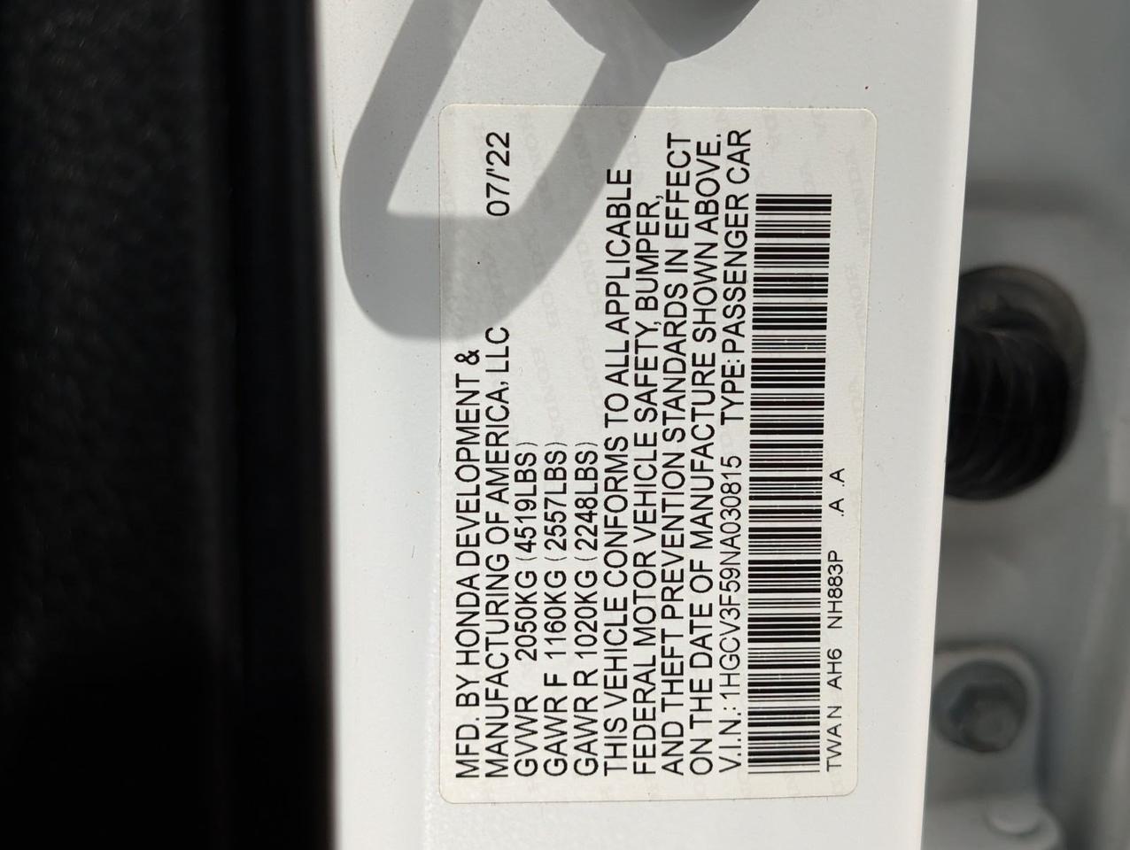 2022 Honda Accord Hybrid EX-L San Juan TX