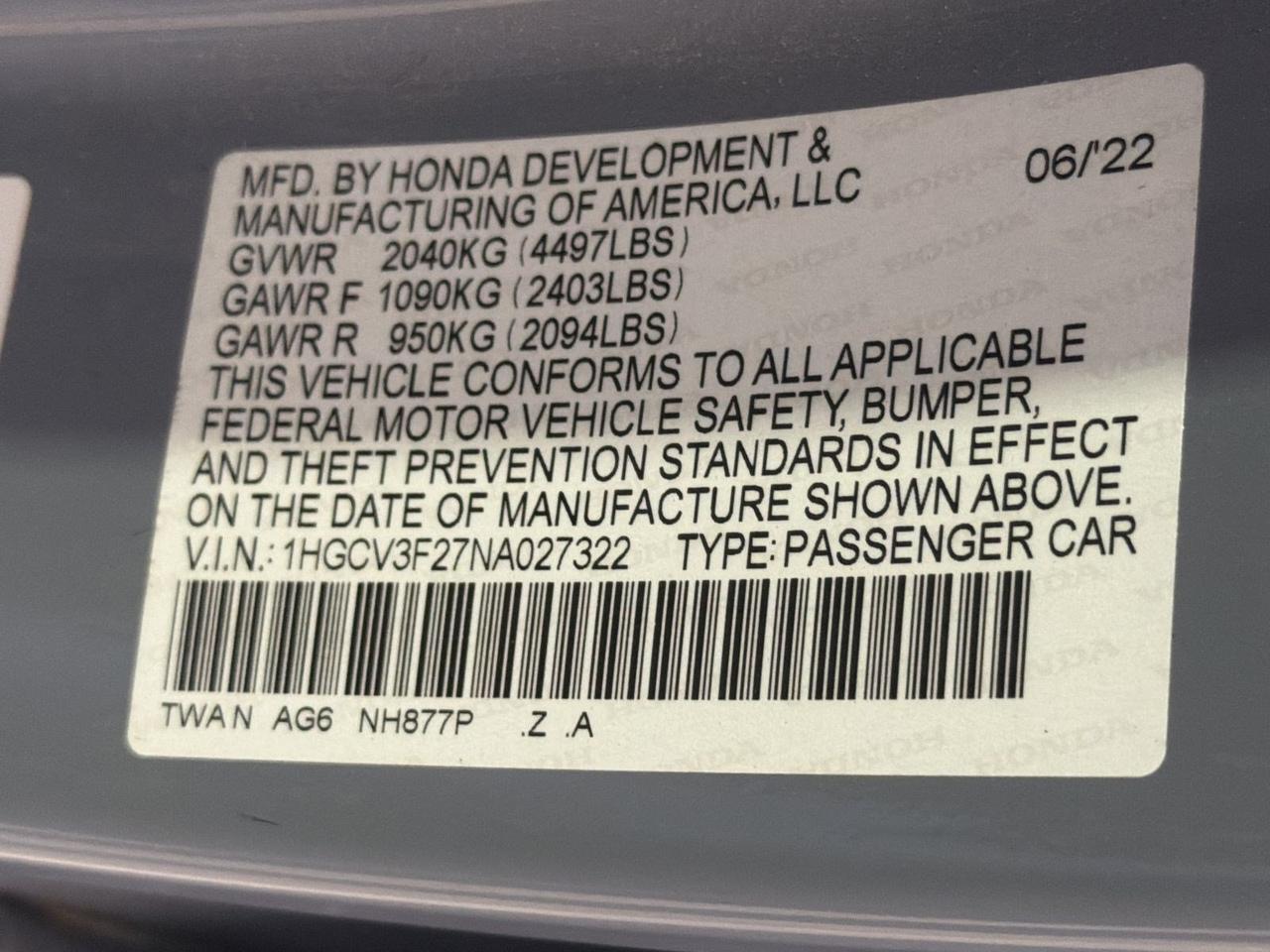2022 Honda Accord Hybrid Sport San Antonio TX