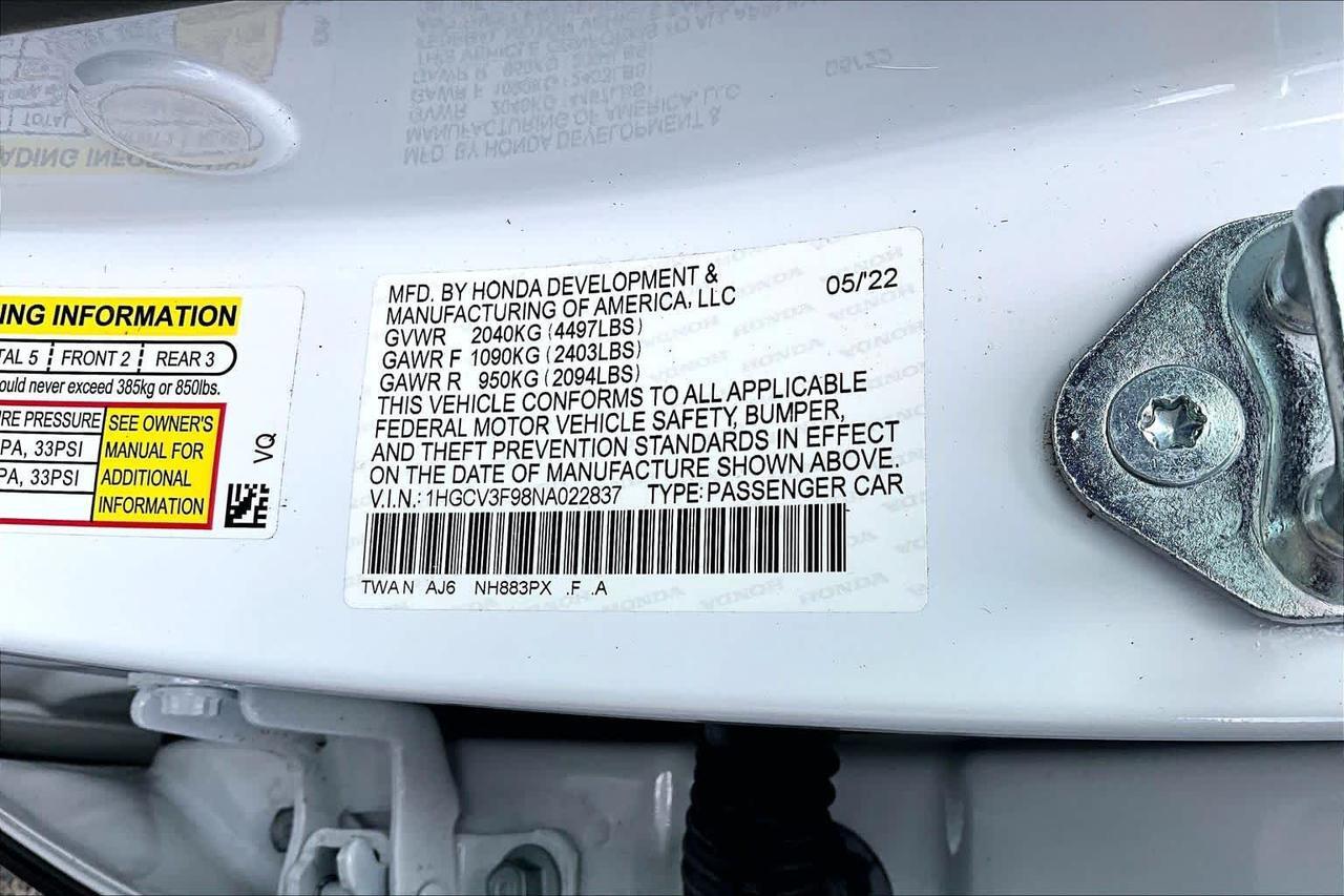 2022 Honda Accord Hybrid Touring Folsom CA