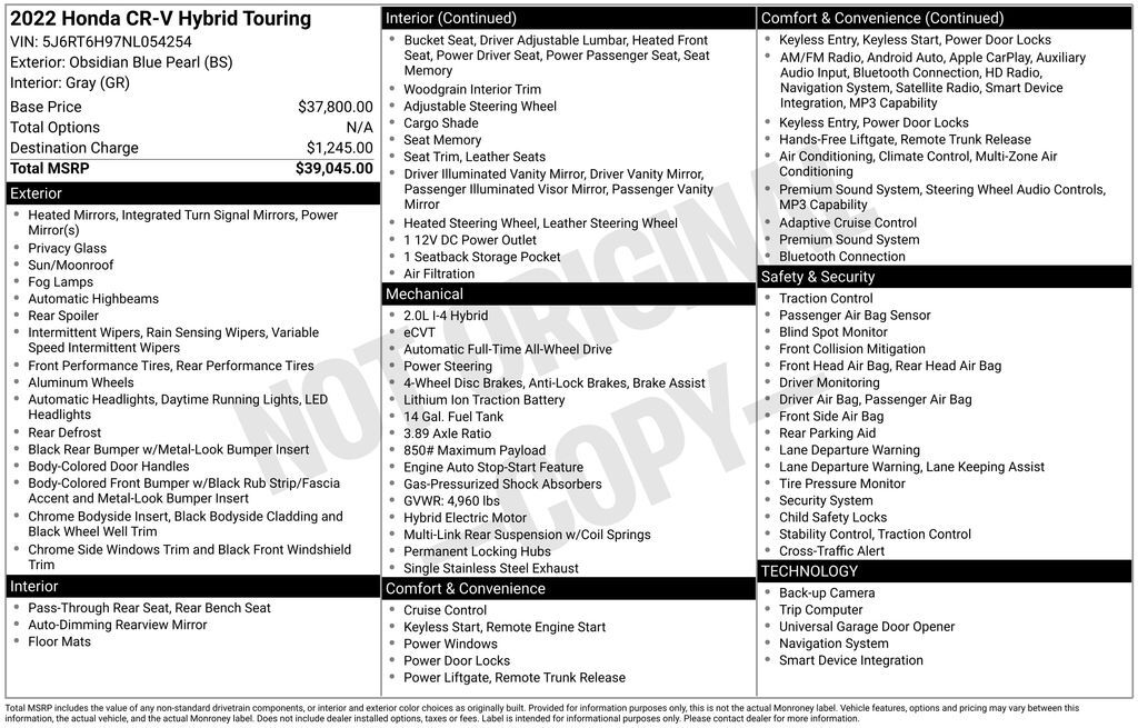 2022 Honda CR-V Hybrid Touring Akron OH