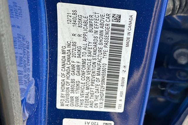 2022 Honda Civic Sedan Sport Oakland CA
