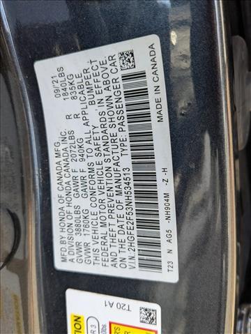 2022 Honda Civic Sedan Sport Roseville CA