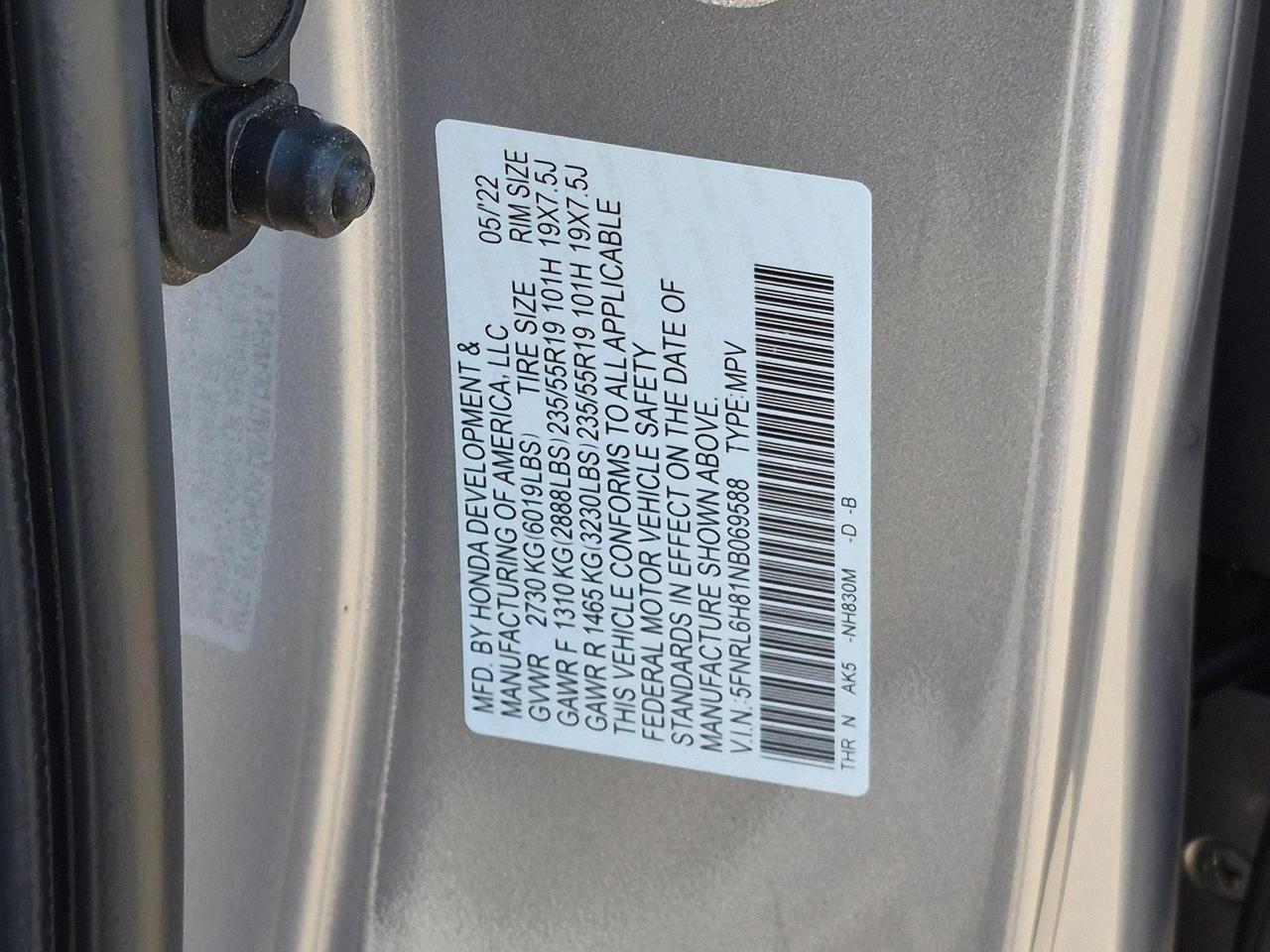 2022 Honda Odyssey Touring Roseville CA