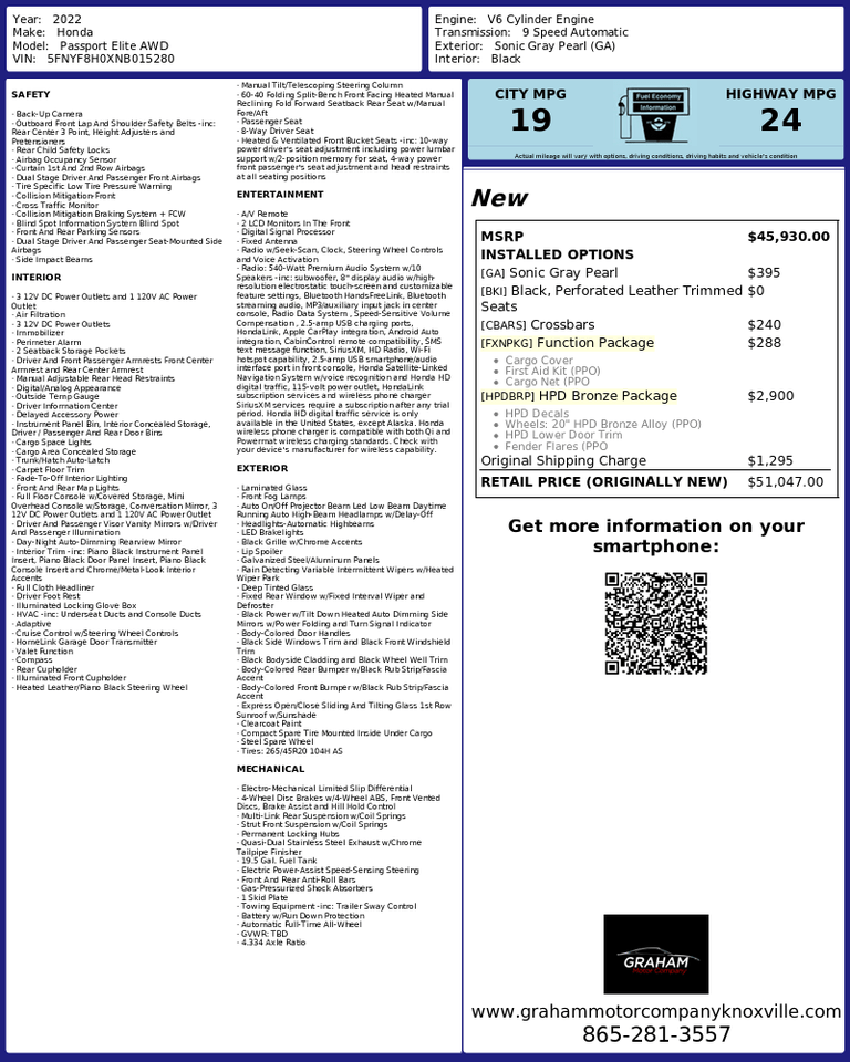 2022 Honda Passport Elite Knoxville TN