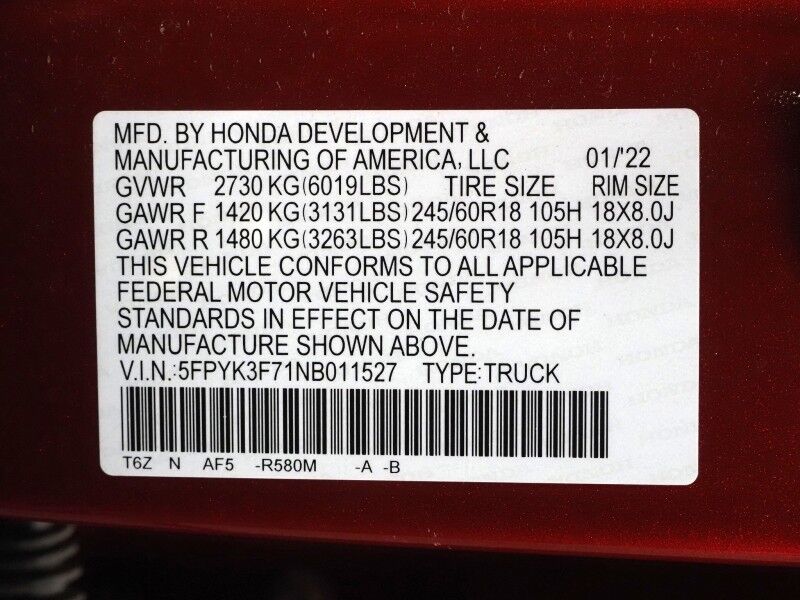 2022 Honda Ridgeline RTL-E AWD *NAVIGATION, ADAPTIVE CRUISE, SAFETY ALERTS, BACKUP-CAMERA, COLOR TOUCHSCREEN, MOONROOF, LEATHER, HEATED SEATS/STEERING, REMOTE START, WIRELESS CHARGING, ANDROID & APPLE Round Rock TX