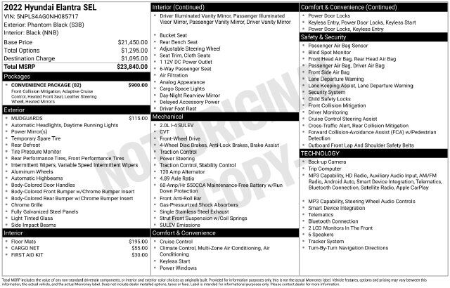 2022 Hyundai Elantra SEL Raleigh NC