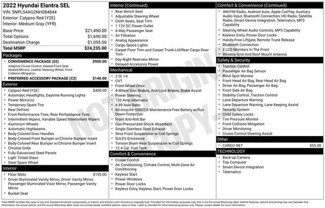 2022 Hyundai Elantra SEL Raleigh NC