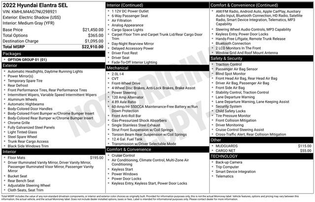 2022 Hyundai Elantra SEL Raleigh NC