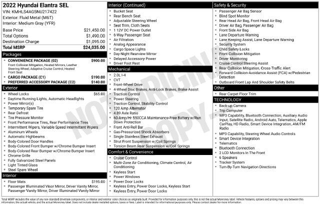 2022 Hyundai Elantra SEL Raleigh NC