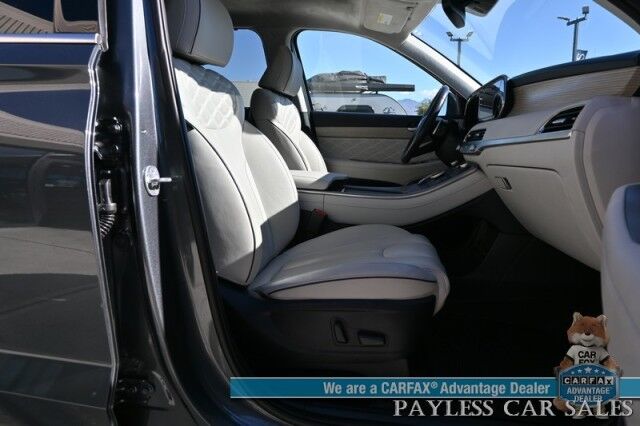 2022 Hyundai Palisade Calligraphy / AWD / Heated & Cooled Seats / Heated Steering / Sunroof / NAV / Harman Kardon / Adaptive Cruise / Lane Depart & Blind Spot / Rear Captain Chairs / 3rd Row / Seats 7 / Tow Pkg / Low Miles / 1-Owner Anchorage AK