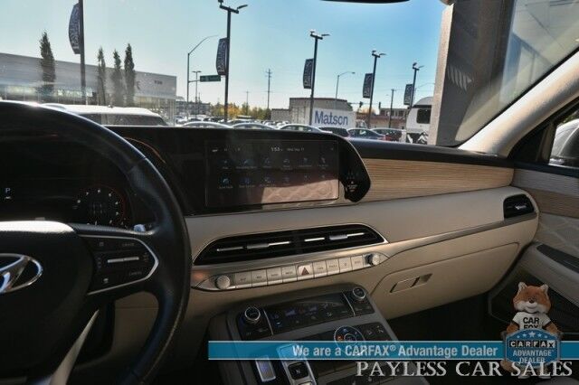 2022 Hyundai Palisade Calligraphy / AWD / Heated & Cooled Seats / Heated Steering / Sunroof / NAV / Harman Kardon / Adaptive Cruise / Lane Depart & Blind Spot / Rear Captain Chairs / 3rd Row / Seats 7 / Tow Pkg / Low Miles / 1-Owner Anchorage AK