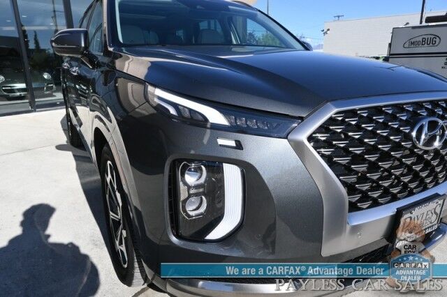 2022 Hyundai Palisade Calligraphy / AWD / Heated & Cooled Seats / Heated Steering / Sunroof / NAV / Harman Kardon / Adaptive Cruise / Lane Depart & Blind Spot / Rear Captain Chairs / 3rd Row / Seats 7 / Tow Pkg / Low Miles / 1-Owner Anchorage AK
