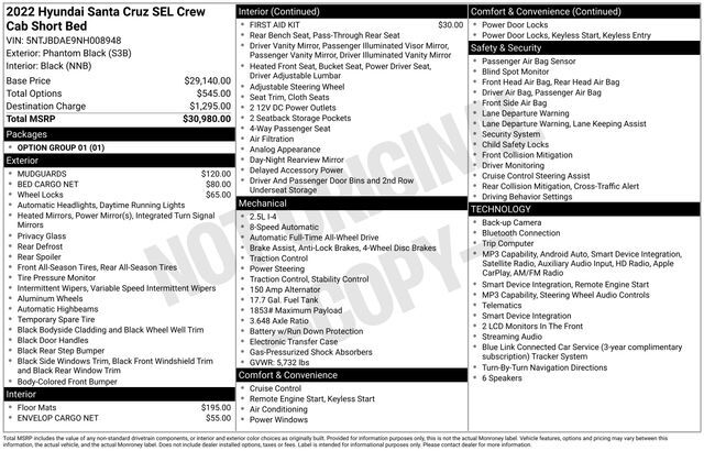 2022 Hyundai Santa Cruz SEL Raleigh NC