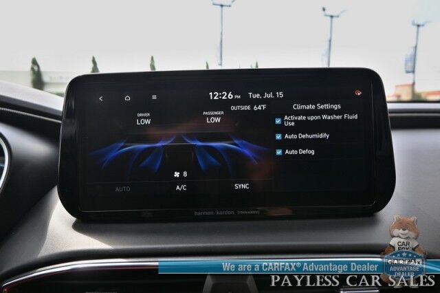 2022 Hyundai Santa Fe Limited / AWD / Plug-In Hybrid / Auto Start / Heated & Cooled Leather Seats / Heated Steering / Panoramic Sunroof / NAV / Harman Kardon / Lane Watch & Blind Spot / Apple CarPlay & Android Auto / 44 MPG / 360 Cam Anchorage AK