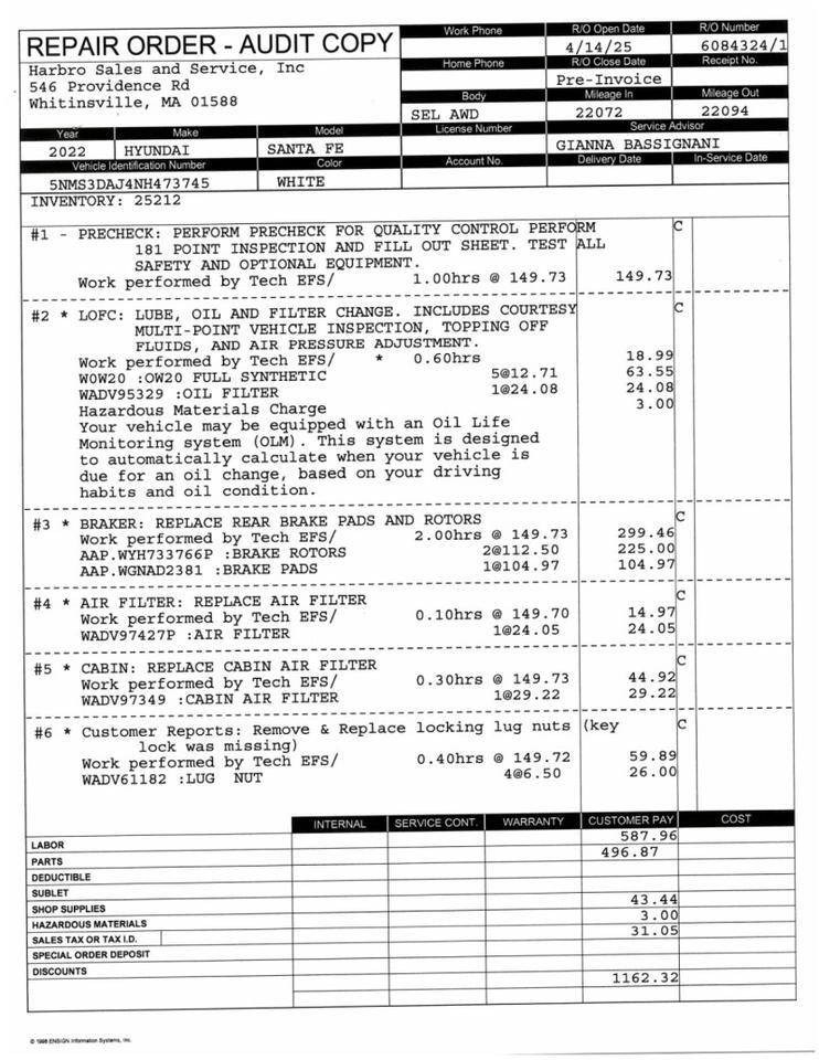 2022 Hyundai Santa Fe SEL - PREMIUM PACKAGE - LOADED - 1 OWNER Whitinsville MA