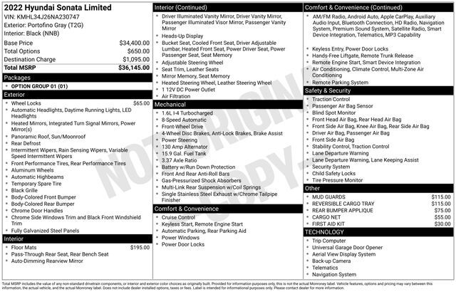 2022 Hyundai Sonata Limited Raleigh NC