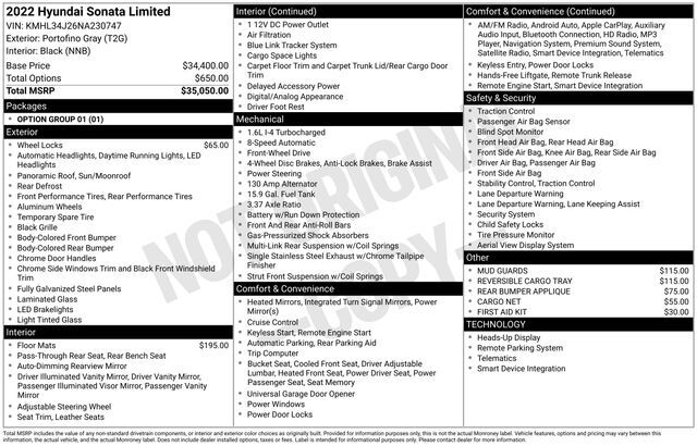 2022 Hyundai Sonata Limited Raleigh NC