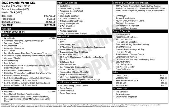 2022 Hyundai Venue SEL Raleigh NC