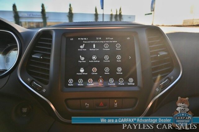 2022 Jeep Cherokee Latitude Lux / 4X4 / Auto Start / Power & Heated Leather Seats / Heated Steering Wheel / Lane Departure & Blind Spot Alert / Apple CarPlay & Android Auto / Back Up Camera / Keyless Entry & Start / 27 MPG / 1-Owner Anchorage AK