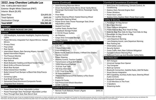 2022 Jeep Cherokee Latitude Lux Raleigh NC