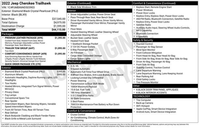 2022 Jeep Cherokee Trailhawk Raleigh NC