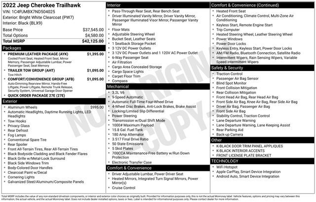 2022 Jeep Cherokee Trailhawk Raleigh NC