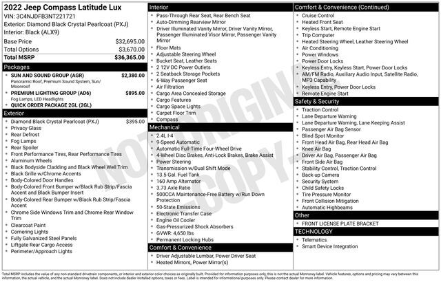 2022 Jeep Compass Latitude Lux Raleigh NC