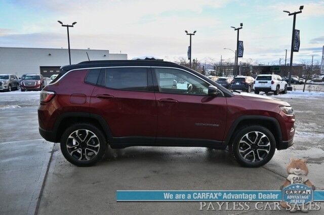 2022 Jeep Compass Limited / 4X4 / Auto Start / Power & Heated Leather Seats / Heated Steering Wheel / Sunroof / Alpine Speakers / Adaptive Cruise / Lane Depart & Blind Spot / Apple CarPlay & Android Auto / Back Up Cam / Block Heater / 1-Owner Anchorage AK