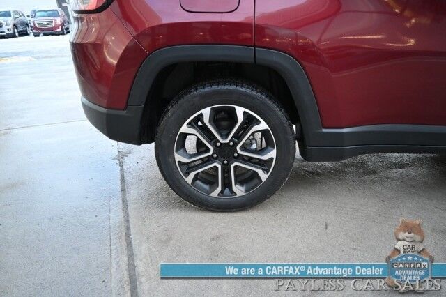 2022 Jeep Compass Limited / 4X4 / Auto Start / Power & Heated Leather Seats / Heated Steering Wheel / Sunroof / Alpine Speakers / Adaptive Cruise / Lane Depart & Blind Spot / Apple CarPlay & Android Auto / Back Up Cam / Block Heater / 1-Owner Anchorage AK