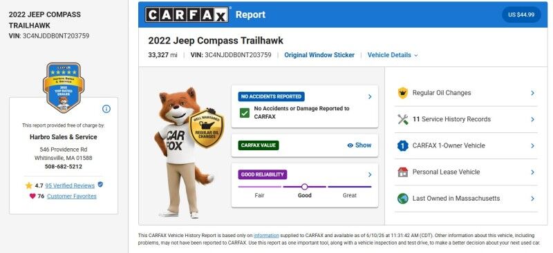 2022 Jeep Compass Trailhawk - 1 OWNER - SUNROOF - ALPINE STEREO Webster MA