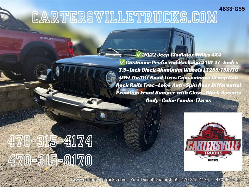 2022 Jeep Gladiator Sport 4X4  - WILLYS WHEELER - TRAILER AND TOW PKG