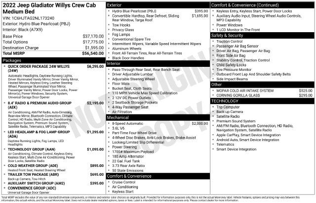 2022 Jeep Gladiator Willys Raleigh NC