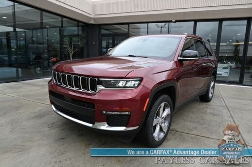 2022 Jeep Grand Cherokee L Limited / 4X4 / AutoStart / Front & Rear Heated Leather Seats / Heated Steering Wheel / Panoramic Sunroof / NAV / Alpine Speakers / Lane Departure & Blind Spot / 3rd Row / Rear Captains Chairs / Tow Pkg / 1-Owner Anchorage AK