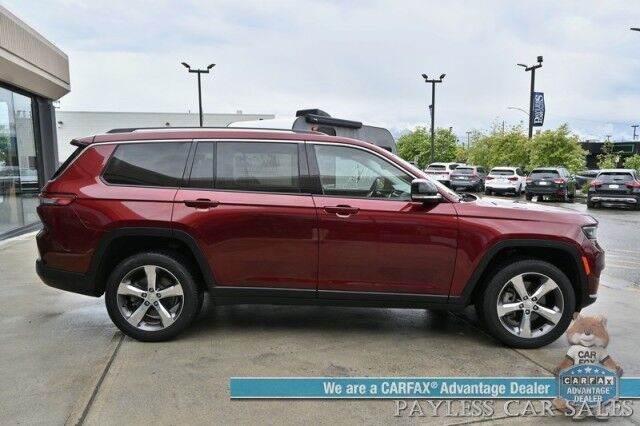2022 Jeep Grand Cherokee L Limited / 4X4 / AutoStart / Front & Rear Heated Leather Seats / Heated Steering Wheel / Panoramic Sunroof / NAV / Alpine Speakers / Lane Departure & Blind Spot / 3rd Row / Rear Captains Chairs / Tow Pkg / 1-Owner Anchorage AK