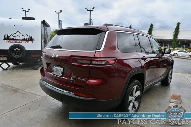 2022 Jeep Grand Cherokee L Limited / 4X4 / AutoStart / Front & Rear Heated Leather Seats / Heated Steering Wheel / Panoramic Sunroof / NAV / Alpine Speakers / Lane Departure & Blind Spot / 3rd Row / Rear Captains Chairs / Tow Pkg / 1-Owner Anchorage AK