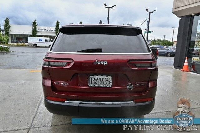 2022 Jeep Grand Cherokee L Limited / 4X4 / AutoStart / Front & Rear Heated Leather Seats / Heated Steering Wheel / Panoramic Sunroof / NAV / Alpine Speakers / Lane Departure & Blind Spot / 3rd Row / Rear Captains Chairs / Tow Pkg / 1-Owner Anchorage AK