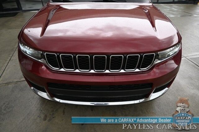 2022 Jeep Grand Cherokee L Limited / 4X4 / AutoStart / Front & Rear Heated Leather Seats / Heated Steering Wheel / Panoramic Sunroof / NAV / Alpine Speakers / Lane Departure & Blind Spot / 3rd Row / Rear Captains Chairs / Tow Pkg / 1-Owner Anchorage AK