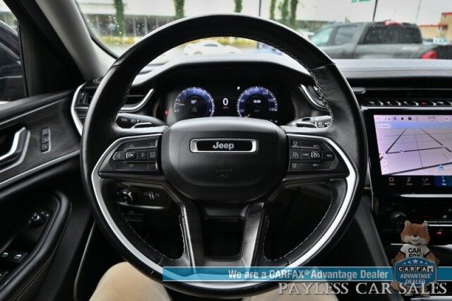 2022 Jeep Grand Cherokee L Limited / 4X4 / AutoStart / Front & Rear Heated Leather Seats / Heated Steering Wheel / Panoramic Sunroof / NAV / Alpine Speakers / Lane Departure & Blind Spot / 3rd Row / Rear Captains Chairs / Tow Pkg / 1-Owner Anchorage AK