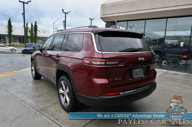 2022 Jeep Grand Cherokee L Limited / 4X4 / AutoStart / Front & Rear Heated Leather Seats / Heated Steering Wheel / Panoramic Sunroof / NAV / Alpine Speakers / Lane Departure & Blind Spot / 3rd Row / Rear Captains Chairs / Tow Pkg / 1-Owner Anchorage AK