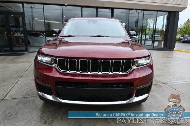 2022 Jeep Grand Cherokee L Limited / 4X4 / AutoStart / Front & Rear Heated Leather Seats / Heated Steering Wheel / Panoramic Sunroof / NAV / Alpine Speakers / Lane Departure & Blind Spot / 3rd Row / Rear Captains Chairs / Tow Pkg / 1-Owner Anchorage AK